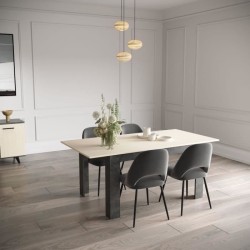 Table a manger extensible - KENT - Chene de fil / Sidewalk - Rectangul