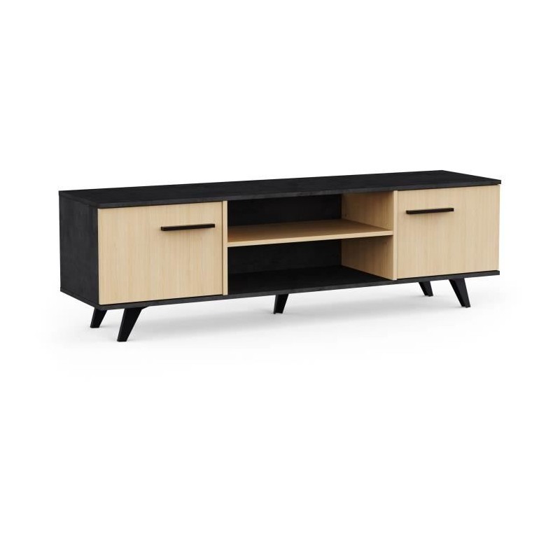 Banc TV - KENT - Chene de fil / Sidewalk - 2 portes ouvrantes - 2 nich Banc TV - KENT - Chene de fil / Sidewalk - 2 portes ouvrantes - 2 nich