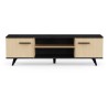 Banc TV - KENT - Chene de fil / Sidewalk - 2 portes ouvrantes - 2 nich