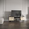 Banc TV - KENT - Chene de fil / Sidewalk - 2 portes ouvrantes - 2 nich