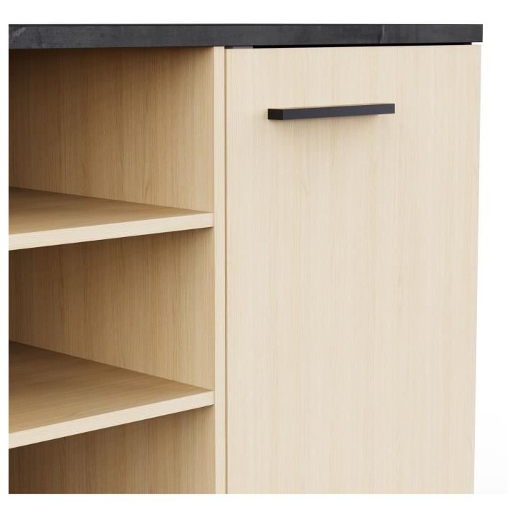 Enfilade Buffet - KENT - Chene de fil / Sidewalk - 3 portes ouvrantes - 3 niches - L 160,7x l 43,9x H73,3 cm - DEMEYERE Enfilade Buffet - KENT - Chene de fil / Sidewalk - 3 portes ouvrantes - 3 niches - L 160,7x l 43,9x H73,3 cm - DEMEYERE