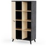Buffet haut H 153,9 cm - KENT - Chene de fil / Sidewalk - 1 porte - 4