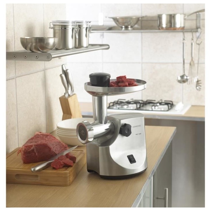 Hachoir a viande - KENWOOD MG510 - Puissance 450W - Corps et vis en métal - 3 grilles en acier Hachoir a viande - KENWOOD MG510 - Puissance 450W - Corps et vis en métal - 3 grilles en acier