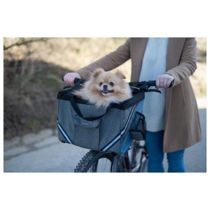 Sac a vélo pour chien et chat - KERBL - Vacation - Gris/bleu - 38x29x25 cm - Tissu robuste Sac a vélo pour chien et chat - KERBL - Vacation - Gris/bleu - 38x29x25 cm - Tissu robuste