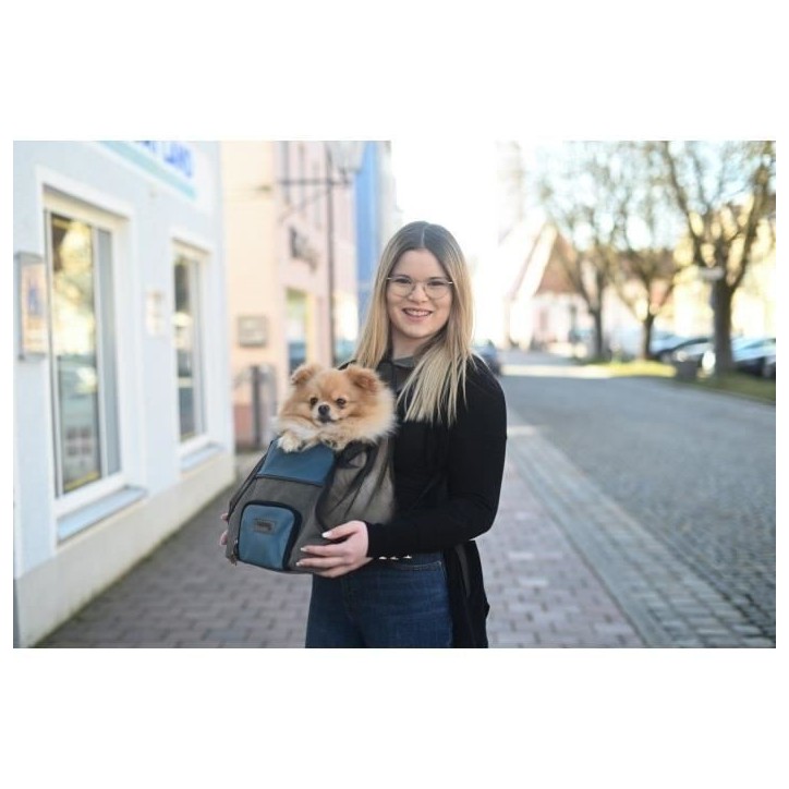 Sac transport avant - KERBL - Vacation - Gris/bleu - 31x24x38 cm - Tissu Oxford résistant Sac transport avant - KERBL - Vacation - Gris/bleu - 31x24x38 cm - Tissu Oxford résistant