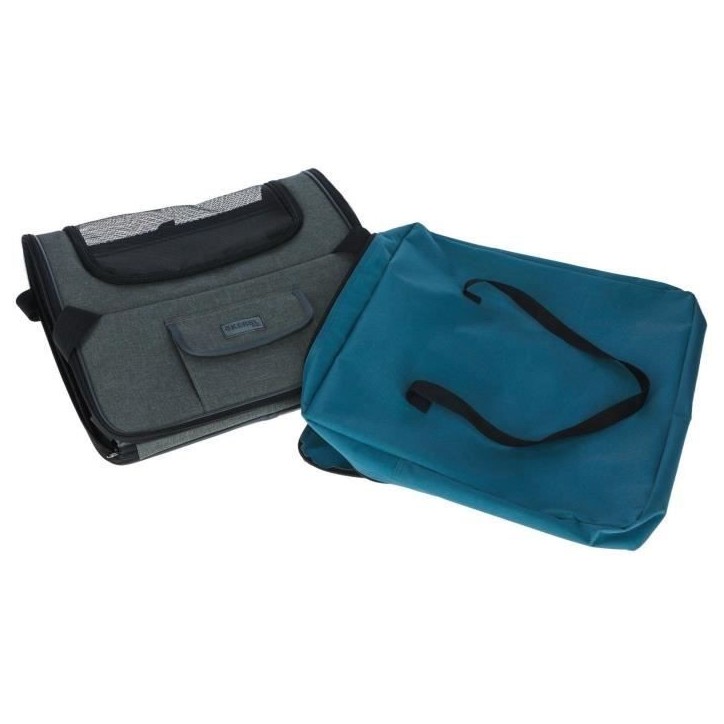 Sac voiture - KERBL - Vacation - Gris/bleu - 44x35x30 cm - Laisse courte intégrée Sac voiture - KERBL - Vacation - Gris/bleu - 44x35x30 cm - Laisse courte intégrée