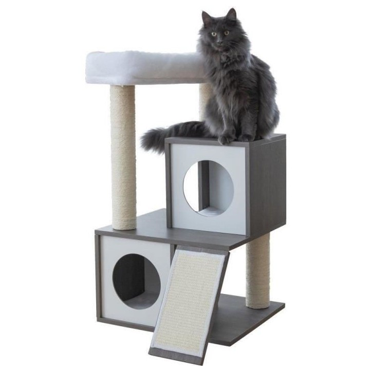 KERBL - Arbre a chat FLAIR - 48x44x86cm - Blanc/gris - Sisal KERBL - Arbre a chat FLAIR - 48x44x86cm - Blanc/gris - Sisal
