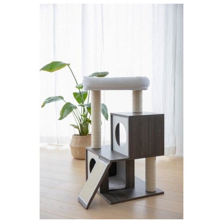 KERBL - Arbre a chat FLAIR - 48x44x86cm - Blanc/gris - Sisal KERBL - Arbre a chat FLAIR - 48x44x86cm - Blanc/gris - Sisal