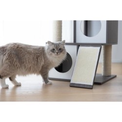 KERBL - Arbre a chat FLAIR - 48x44x86cm - Blanc/gris - Sisal