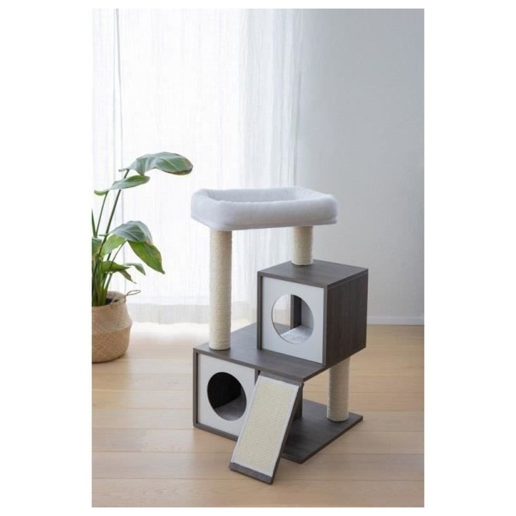 KERBL - Arbre a chat FLAIR - 48x44x86cm - Blanc/gris - Sisal KERBL - Arbre a chat FLAIR - 48x44x86cm - Blanc/gris - Sisal