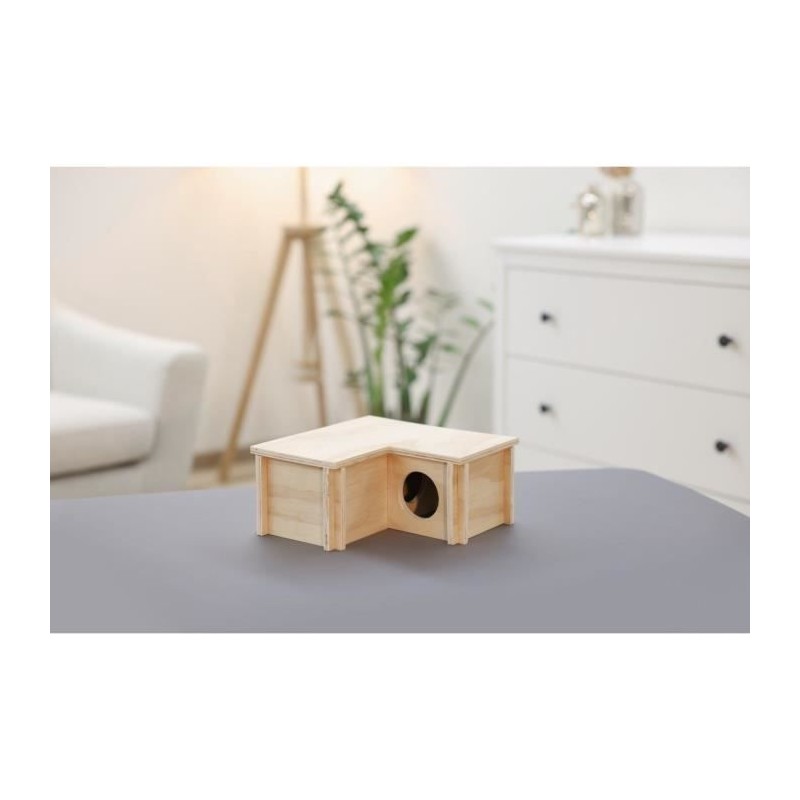 Abri pour petits rongeurs - Kerbl - Modele 3 chambres - Beige - Toit a Abri pour petits rongeurs - Kerbl - Modele 3 chambres - Beige - Toit a