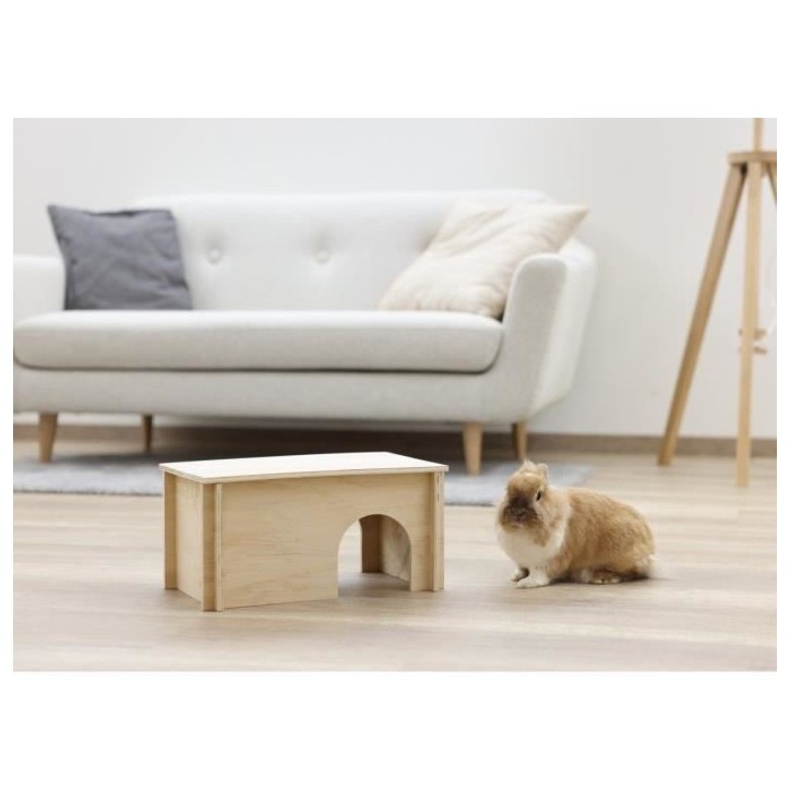 Abri pour rongeurs - Beige - Toit amovible - Montage simple - Pour hamster - KERBL Abri pour rongeurs - Beige - Toit amovible - Montage simple - Pour hamster - KERBL