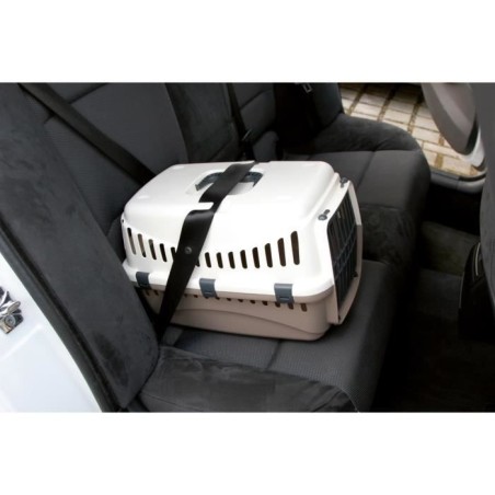 KERBL - Box de transport pour chien - EXPEDITION - 48x32x32cm - Creme et taupe - Sécurisé voiture