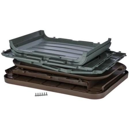 KERBL Niche extérieure en plastique pour chats ou chien Taille M - 75 x 59 x 55 cm- Gris et marron -