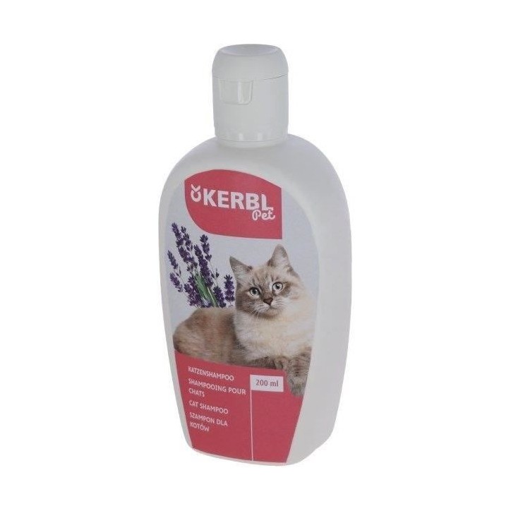 Shampoing pour chats - KERBL - 200 ml - Lavande - Mangue - Eclat et douceur Shampoing pour chats - KERBL - 200 ml - Lavande - Mangue - Eclat et douceur