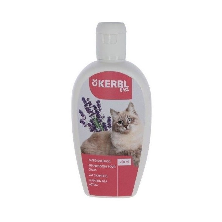Shampoing pour chats - KERBL - 200 ml - Lavande - Mangue - Eclat et douceur Shampoing pour chats - KERBL - 200 ml - Lavande - Mangue - Eclat et douceur