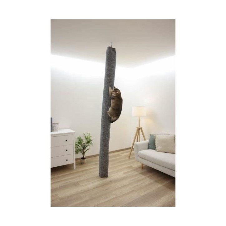 Sac a grimper pour chats - KERBL - CARPET - 16 x 16 x 240 cm - Fixation plafond - Polyester