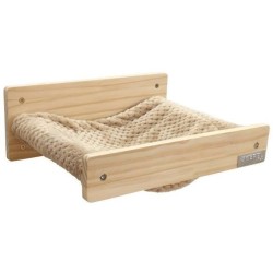 KERBL - Hamac mural pour chats - TIMBER - 38 x 33,5 x 16 cm - Bois mas