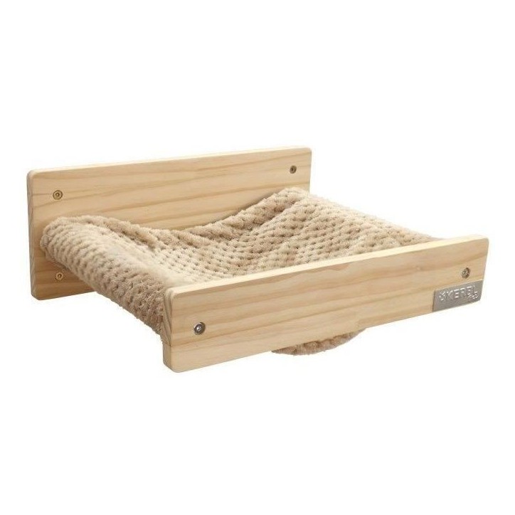 KERBL - Hamac mural pour chats - TIMBER - 38 x 33,5 x 16 cm - Bois massif - Tissu peluche KERBL - Hamac mural pour chats - TIMBER - 38 x 33,5 x 16 cm - Bois massif - Tissu peluche