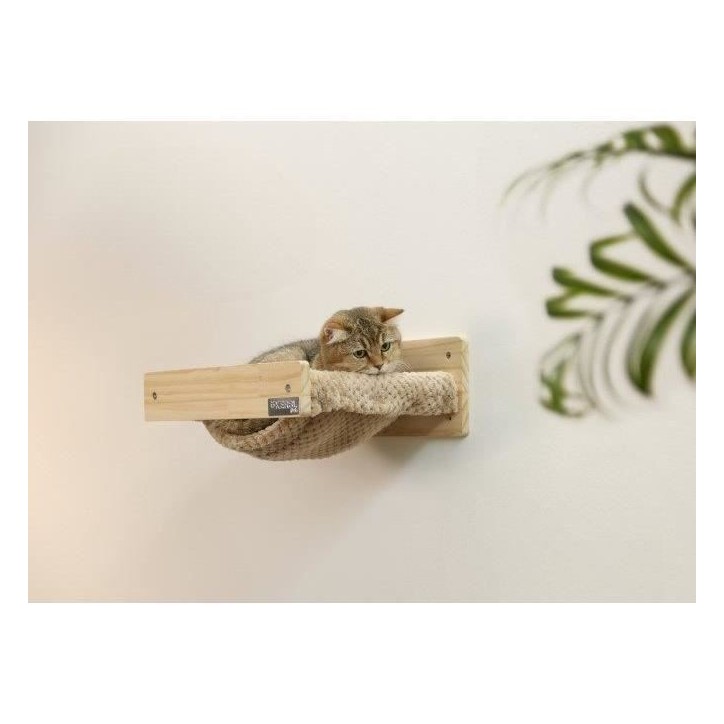 KERBL - Hamac mural pour chats - TIMBER - 38 x 33,5 x 16 cm - Bois massif - Tissu peluche KERBL - Hamac mural pour chats - TIMBER - 38 x 33,5 x 16 cm - Bois massif - Tissu peluche