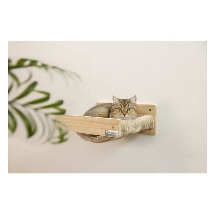 KERBL - Hamac mural pour chats - TIMBER - 38 x 33,5 x 16 cm - Bois massif - Tissu peluche KERBL - Hamac mural pour chats - TIMBER - 38 x 33,5 x 16 cm - Bois massif - Tissu peluche
