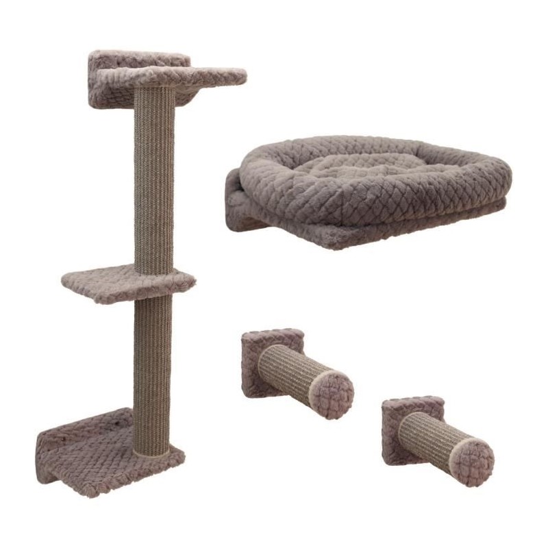 Mur d'escalade pour chats - KERBL - MONTE ALPI - 8 pieces - Gris - Tou
