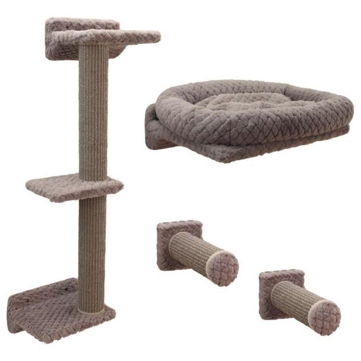 Mur d'escalade pour chats - KERBL - MONTE ALPI - 8 pieces - Gris - Tour d'escalade