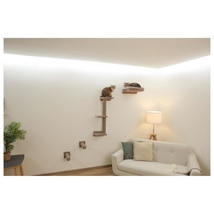 Mur d'escalade pour chats - KERBL - MONTE ALPI - 8 pieces - Gris - Tour d'escalade
