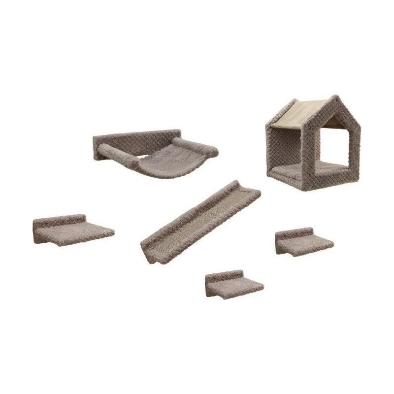 Mur d'escalade pour chats - KERBL - MONTE BALDO - 6 pieces - Gris - Ni Mur d'escalade pour chats - KERBL - MONTE BALDO - 6 pieces - Gris - Ni