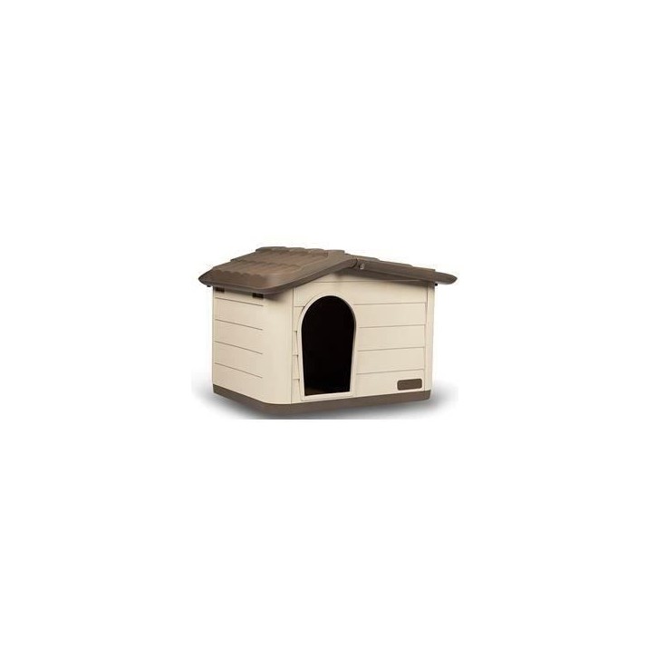KERBL - Maison extérieure pour chats - L 60 cm x l 51 cm x H 41 cm -Mocca et marron- Plastique