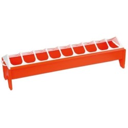 Mangeoire - KERBL - Orange - 12 x 50 cm - PVC - Pour jeunes poules