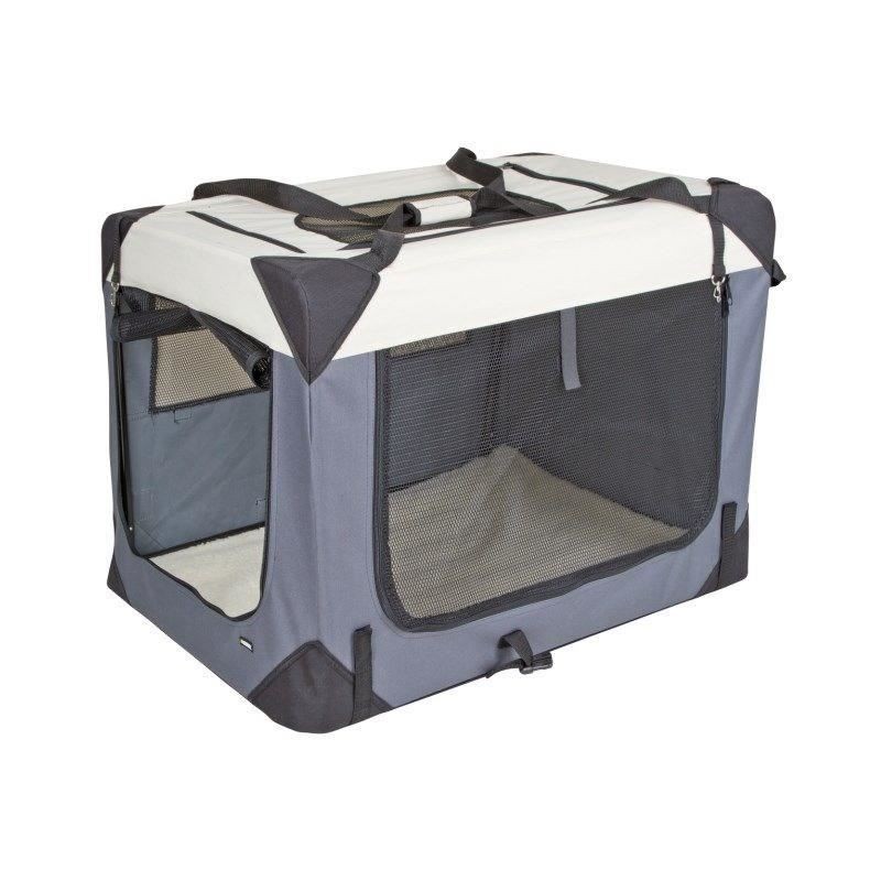 KERBL - Box de transport pour chien - JOURNEY - 81 x 58 x 58 cm - Gris