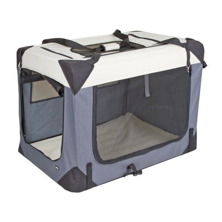 KERBL - Box de transport pour chien - JOURNEY - 81 x 58 x 58 cm - Gris / Beige KERBL - Box de transport pour chien - JOURNEY - 81 x 58 x 58 cm - Gris / Beige