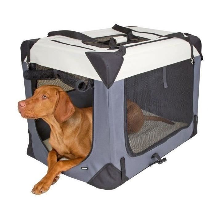 KERBL - Box de transport pour chien - JOURNEY - 81 x 58 x 58 cm - Gris / Beige KERBL - Box de transport pour chien - JOURNEY - 81 x 58 x 58 cm - Gris / Beige