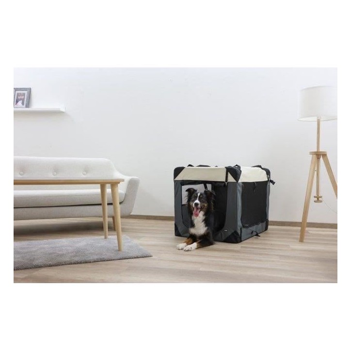 KERBL - Box de transport pour chien - JOURNEY - 81 x 58 x 58 cm - Gris / Beige KERBL - Box de transport pour chien - JOURNEY - 81 x 58 x 58 cm - Gris / Beige
