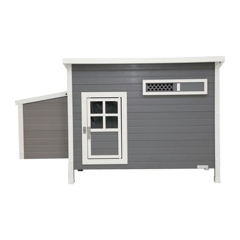 Kerbl Poulailler Barney Plastique 2-4 poules - 137x73x83 cm - Gris et Kerbl Poulailler Barney Plastique 2-4 poules - 137x73x83 cm - Gris et