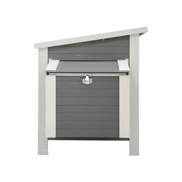 Kerbl Poulailler Barney Plastique 2-4 poules - 137x73x83 cm - Gris et blanc - 60% PVC 40% bois
