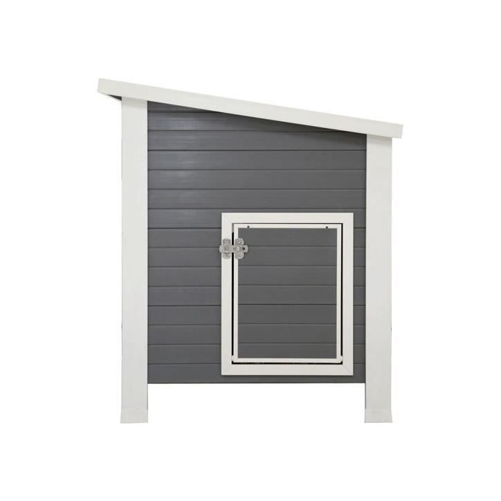 Kerbl Poulailler Barney Plastique 2-4 poules - 137x73x83 cm - Gris et blanc - 60% PVC 40% bois