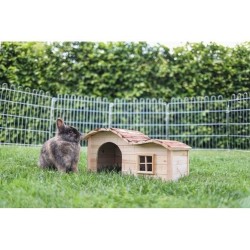 Maison pour Rongeurs avec Toit Galbé Nature 40x25x25 cm - KERBL