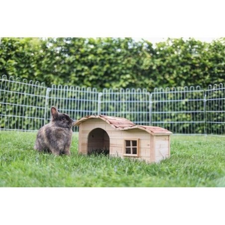 Maison pour Rongeurs avec Toit Galbé Nature 40x25x25 cm - KERBL