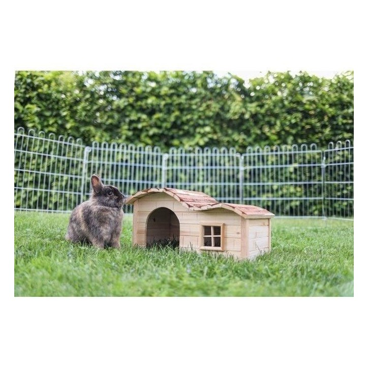 Maison pour Rongeurs avec Toit Galbé Nature 40x25x25 cm - KERBL
