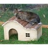 Maison pour Rongeurs avec Toit Galbé Nature 40x25x25 cm - KERBL