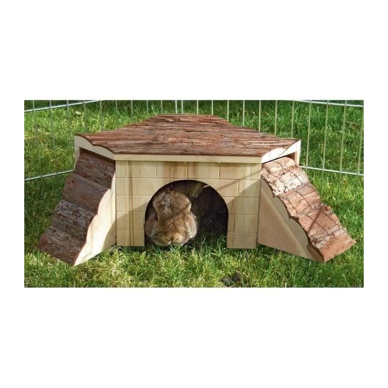 Maison Nature avec rampe pour rongeurs - 37x37x16cm - KERBL Maison Nature avec rampe pour rongeurs - 37x37x16cm - KERBL