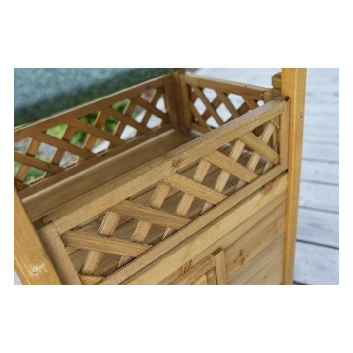 Maisonnette pour chat - KERBL - Lodge - Bois - Marron / Vert - 77 x 50 x 73 cm
