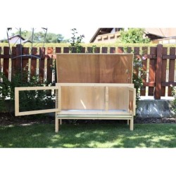 Clapier d'extérieur - KERBL - FRED - 100x45x62 cm - Bois - Abri sécu