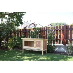 Clapier d'extérieur - KERBL - FRED - 100x45x62 cm - Bois - Abri sécu
