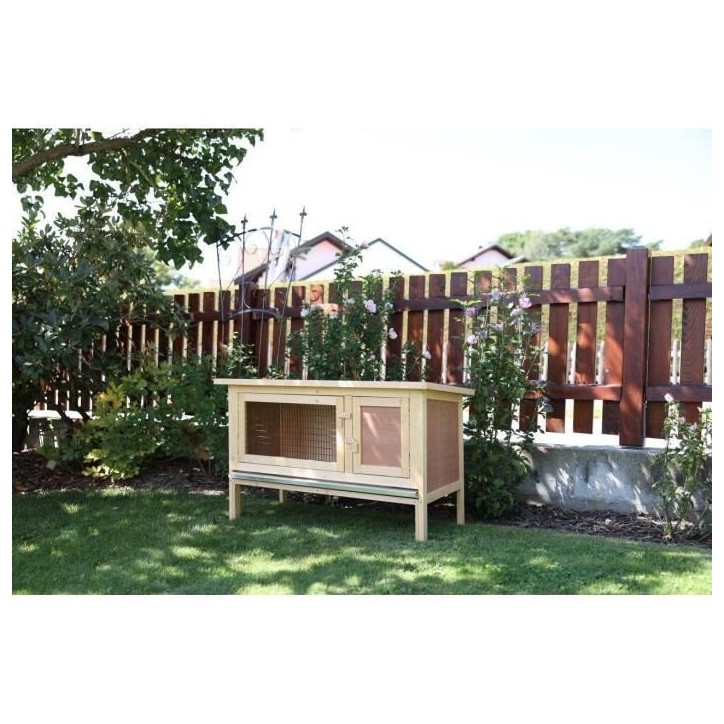 Clapier d'extérieur - KERBL - FRED - 100x45x62 cm - Bois - Abri sécurisé pour rongeurs