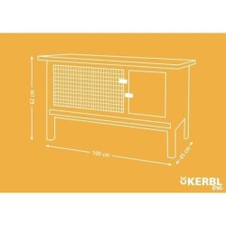 Clapier d'extérieur - KERBL - FRED - 100x45x62 cm - Bois - Abri sécu