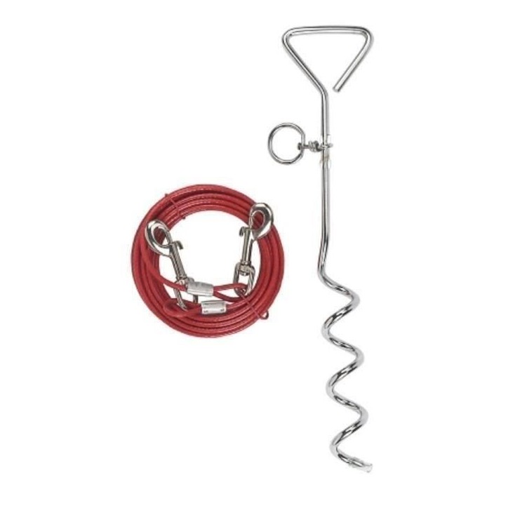 KERBL - Laisse d'attache avec ancrage spirale pour chien