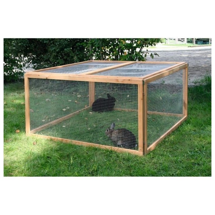 KERBL - Enclos extérieur pour rongeurs - Vario Bois - Grillage fin - Dimensions 120x120x59cm